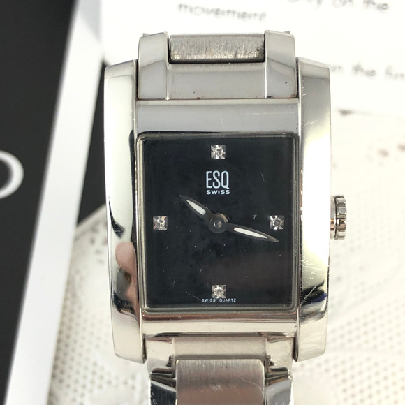 Ladies ESQ By Movado Swiss Silver 2 Tone Black main image 6